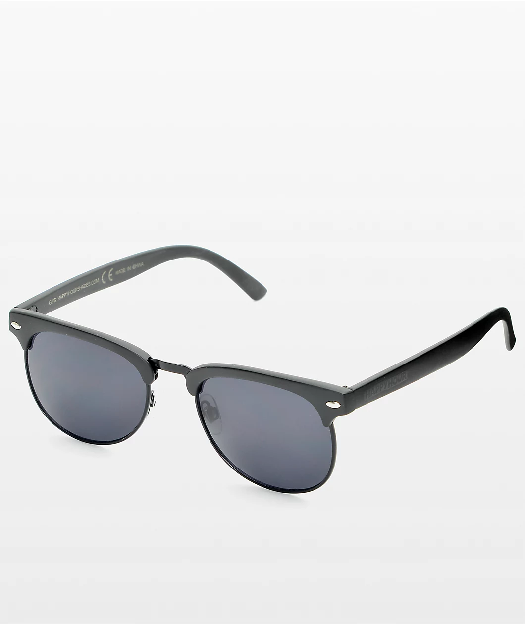Matte Black Retro Sunglasses