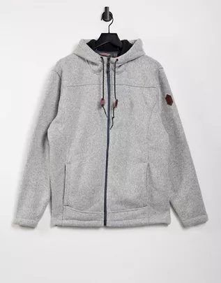 Grey colored fleece hoodie