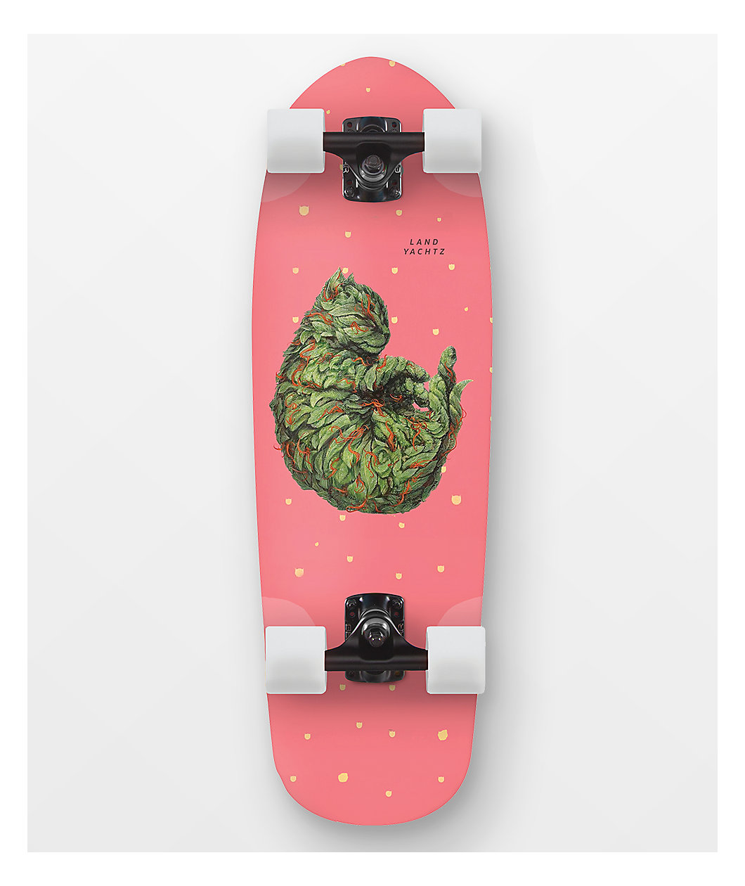 Pink Crusier with a cat made of green flowers 