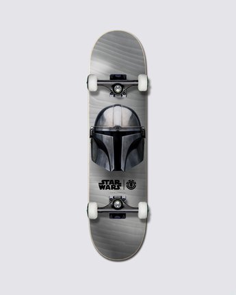 Sliver skateboard with the mandalorian helmet