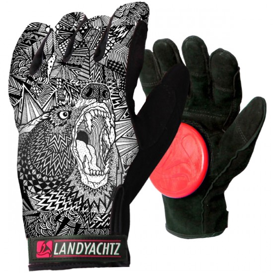Abstract bear picture on landyachtz sliding gloves